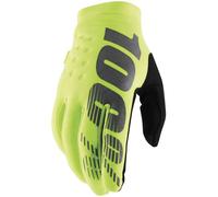 100% Men's Brisker Cold-Weather Gloves L Fluorescent Yellow 10016-004-12