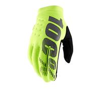 100% Men's BRISKER Gloves, Fluro Yellow, Small/Medium