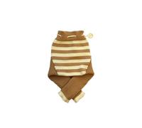 100% Merino Wool Baby Soaker Diaper Cover longies (M, Brown-Natural White)