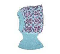 100% Merino Wool Balaclava Hat Scarf Baby Knit (S, Aqua Blue-Purple)