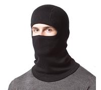 100% Merino Wool - Expedition Balaclava - Cold Weather Ski Face Mask - Heavyweight - Black