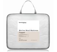 100% Merino Wool Mattress Topper - Double Size (135 x 190 cm) | All-Season Comfort, Softness & Temperature Regulation | Hypoallergenic, Breathable Egyptian Cotton Cover | Machine Washable