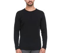 100% Merino Wool - Men's Midweight Long Sleeve Crew Shirt - Thermal Base Layer - Big and Tall Options - NO Itch Renewable Fabric - Black - Medium Tall