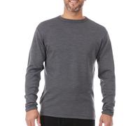 100% Merino Wool - Men's Midweight Long Sleeve Crew Shirt - Thermal Base Layer - NO Itch Renewable Fabric Charcoal Gray - Medium