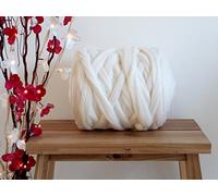 100% Merino Wool Roving Tops - Chunky Giant Yarn for Arm Knitting, Blanket Weaving, Needle & Wet Felting - White, 50 g-4 kg (1 kg)