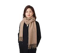 100% Merino Wool Scarf, Pashmina Cashmere Feel, 78” x 16” Long, Best Winter Gift For Women and Men, Stone, Medium