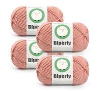 100% Merino Wool Yarn for Crocheting, Pink Wool Yarn, 4-Pack | #4 Medium Worsted Weight Yarn, 3-Ply Luxurious Crochet Yarn for Knitting Wool Blankets, Sweaters & Crafts, 328 Yds, 7.04 Oz