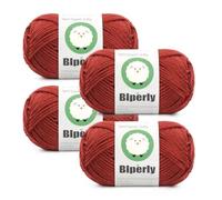 100% Merino Wool Yarn for Crocheting, Roman Red Wool Yarn, 4-Pack | #4 Medium Worsted Weight Yarn, 3-Ply Luxurious Crochet Yarn for Knitting Wool Blankets, Sweaters & Crafts, 328 Yds, 7.04 Oz