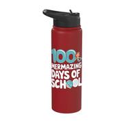 100 Mermazing Days of School Cute Design Stainless Steel Insulated Water Bottle