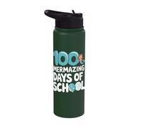100 Mermazing Days of School Cute Design Stainless Steel Insulated Water Bottle