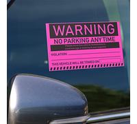 100 MESS Parking Violation Stickers Hard to Remove - Pink Tow Warnings - No Parking Stickers - Bad Parking Stickers - Super Sticky Warning Stickers for Towing Parked Cars 8x5 in, Pink