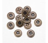100 Metal Round Ridge 4 Hole Antique Bronze Vintage Colour 11mm Sewing Buttons