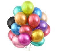 100 Metallic Balloons - 5 Inch Shiny Chrome Latex Mini Party Balloons for Birthday, Wedding, Baby Shower, Anniversary, Festival Arch Garland Decoration