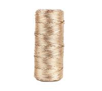 100 Meter Champagne Twine String 1.5mm Metallic String Non Stretch Metallic Cord Gift Tag Cord for Crafts Jewellery Gift Wrapping