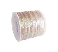 100 Meters 3 mm Shiny Ornament String Rope Glitter Decorative Cord Sparkly Gift Wrapping Twine Hanging Tag Thread Sparkling Craft Yarn Sparkle Thin Ribbon for Christmas Holiday Decorations White