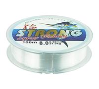 100 Meters Clear Nylon Fishing Line - 0.5 mm Monofilament Wire for Sea Fishing, Strong Tension