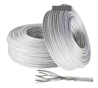 100 Meters wire Rope PVC Transparent Coated Cable Steel rope Clothesline Diameter(50 Meter,Diameter 0.5mm)