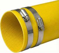 100 Metre (328.1ft) x 102mm (4") Lay Flat Hose Pipe + Hose Clips Yellow