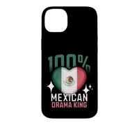 100% Mexican Drama King Funny Mexico Roots Flag Heart Case for iPhone 14 Plus