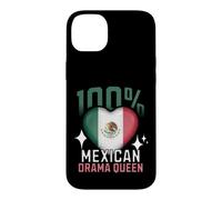 100% Mexican Drama Queen Funny Mexico Roots Flag Heart Case for iPhone 14 Plus