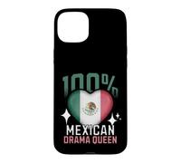 100% Mexican Drama Queen Funny Mexico Roots Flag Heart Case for iPhone 15 Plus