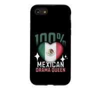 100% Mexican Drama Queen Funny Mexico Roots Flag Heart Case for iPhone SE (2020) / 7/8