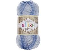 100% Microfiber Yarn Alize Diva Batik Silk Effect Thread Crochet Hand Knitting Turkish Yarn Art Lot of 4skn 400g 1532yd Color Gradient (3282)