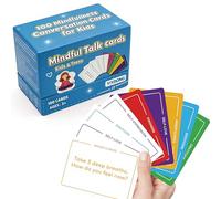 100 Mindful Talk Flashcards for Kids Social Emotional Learning SEL Cards for Ages 4-12, Calm Down Corner Supplies Emotion Regulation Conversation Starters for Classroom Therapy Homeschool