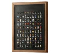100 Mineral Specimen Shadow Box, Walnut Wood Frame, Diverse Raw Crystal Collection for Geology Education Kit, Wall Art, Tabletop Ornament, Home Decor Display, Gift for Collectors