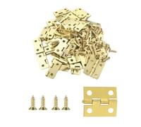 100 Mini Hinges, Antique Dollhouse Hinges, Including 400 Screws, Mini Hinge for Jewelry Box, Wooden Boxes, Toy Cabinet Drawers, Bird House, DIY Crafts, Gold