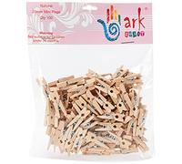 100 Mini Wooden pegs (Natural) by Ark Craft