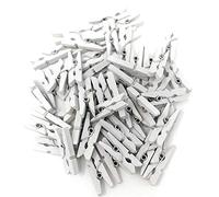 100 Mini wooden pegs (White) By arkCRAFT
