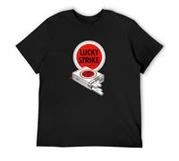 100% Miss Lucky Strike T-Shirt Men Strike Cigarettes Tobacco Smokes Smoker Pack Retro XXL Black