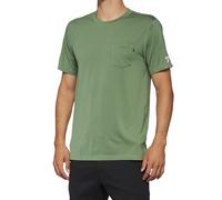 100% Mission Athletic Short Sleeves Casual T-Shirt Olive