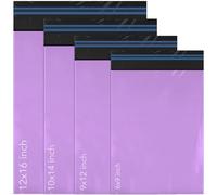 100 Mixed Mailing Poly Postal Self Seal Bags 4 Sizes 25 from Each iSOUL Small to Large Mailing Bags Postage Packaging Assorted Mailers Posting Shipping Post Parcel Package Bags Purple