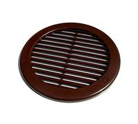 100 mm / 4 in Brown Round Air Vent Grille Duct Cover with Fly Screen Flat Back and Screws