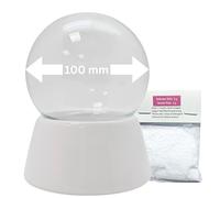 100 mm DIY Snow Globe | Craft Base White With Glass Ball for Installation Music Box | 40045