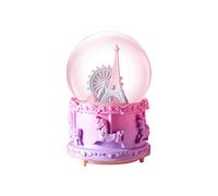 100 MM Romantic Ferris Wheel & Iron Tower Snow Globe Music Box with Color Changed LED Lights and Automatic Snowfall for Women Kids Girls & Home Decor