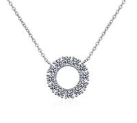 100% moissanite necklace solid 925 sterling silver diamond circle pendant necklace for women men wedding jewelry