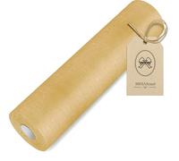 100%Mosel Non-woven Table Runner Roll, in Caramel (30 cm x 25 m), decorative ribbon, elegant decoration for dinner parties, birthdays, weddings and christenings