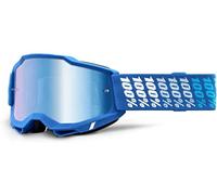 100% Motocross Brille Accuri 2 Verspiegelt, Yarger - Blau Weiß, 50221-25