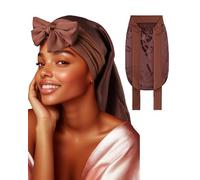 100% Mulberry Silk Bonnet for Sleeping Women Braid Bonnet for Long Hair with Elastic Tie Band Hair Wrap for Braids Curly Hair