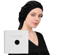 100% Mulberry Silk Bonnet for Sleeping Women, Natural Night Hair Wrap with Elastic Stay& Tie Band On Head for Hair Care Short Long Curly Hair