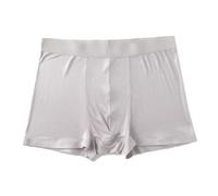 100% Mulberry Silk Men's Boxer Briefs Underwear Panties Mid Waist Shorts Thin Soft Breathable Daily Underpants