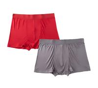100% Mulberry Silk Men's Boxer Briefs Underwear Panties Mid Waist Shorts Thin Soft Breathable Daily Underpants