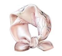 100% Mulberry Silk Neck Scarf - 21'' x 21'' Lightweight Neckerchief - Women Men Small Square Digital Printed Scarves, 093, S