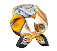100% Mulberry Silk Neck Scarf - 21'' x 21'' Lightweight Neckerchief - Women Men Small Square Digital Printed Scarves, 110, S