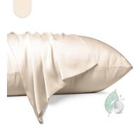 100% Mulberry Silk Pillowcase 2 Pack,Queen Size Silk Pillow Cases for Hair and Skin,Silky Smooth Bed Pillow Cover with Hidden Zipper,Natural Silk Pillow Case Set of 2 (Beige, Queen 20X30)