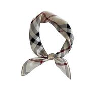 100% Mulberry Silk Scarf - 21" Breathable Neck Scarf Lightweight Small Square Silk Headscarf for Women 12.5 Momme Gift Packed, D006 Light Beige Stripes, Small