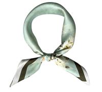 100% Mulberry Silk Scarfs for Women-Lightweight Square Satin Head Scarf-Small Silk Hair Scarf for Sleeping 21"x21", 10 Ginkgo Leaf, S